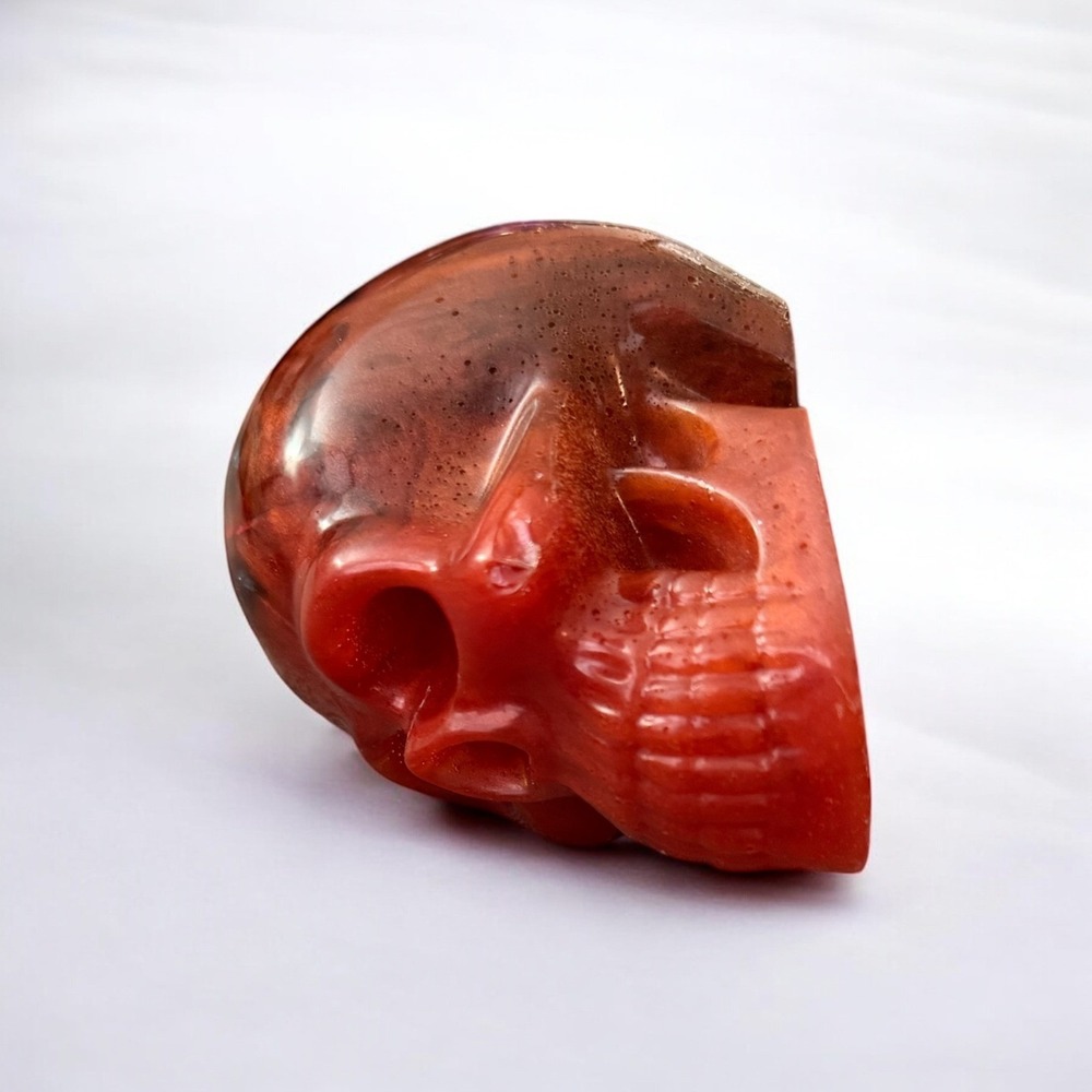 Resin Human Skull-Red and Black, Marbles for Brains - Picture 5 of 11